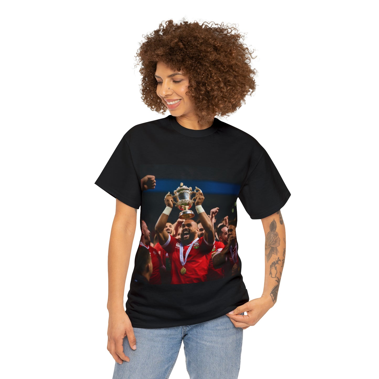 Tonga lifting the RWC - dark shirts