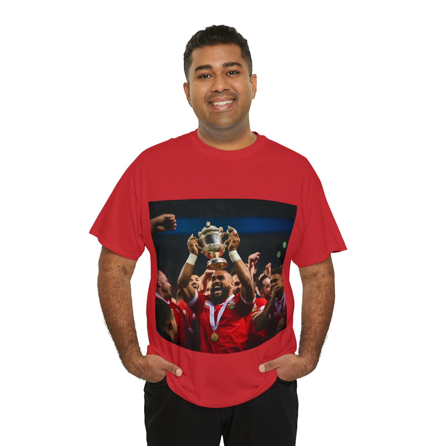 Tonga lifting the RWC - dark shirts