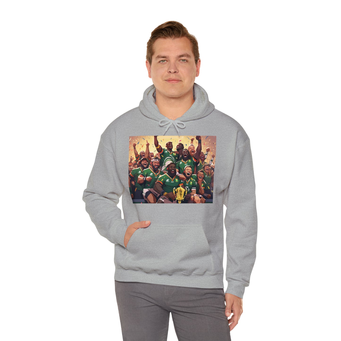 Springboks Celebrating with RWC - light hoodies