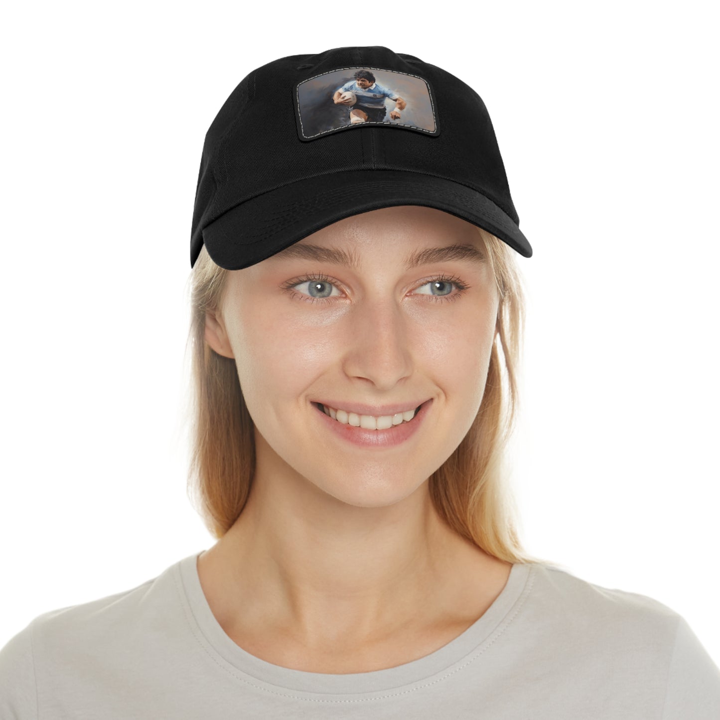 Rugby Maradona Rectangle Leather Patch Hat