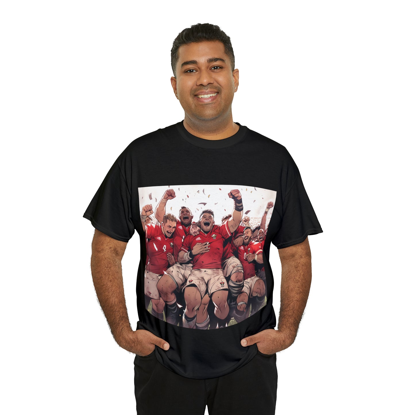 Wales Celebrating - dark shirts