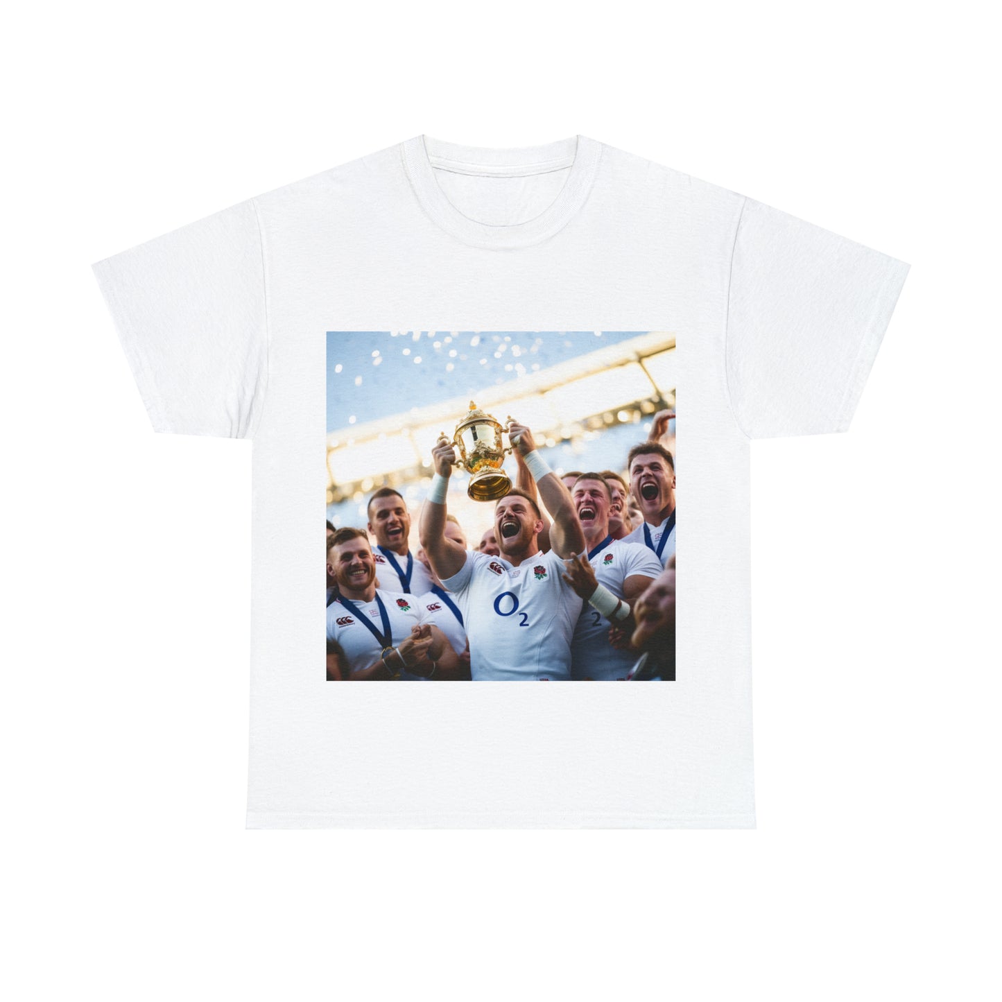 England lifting Web Ellis Cup - light shirts