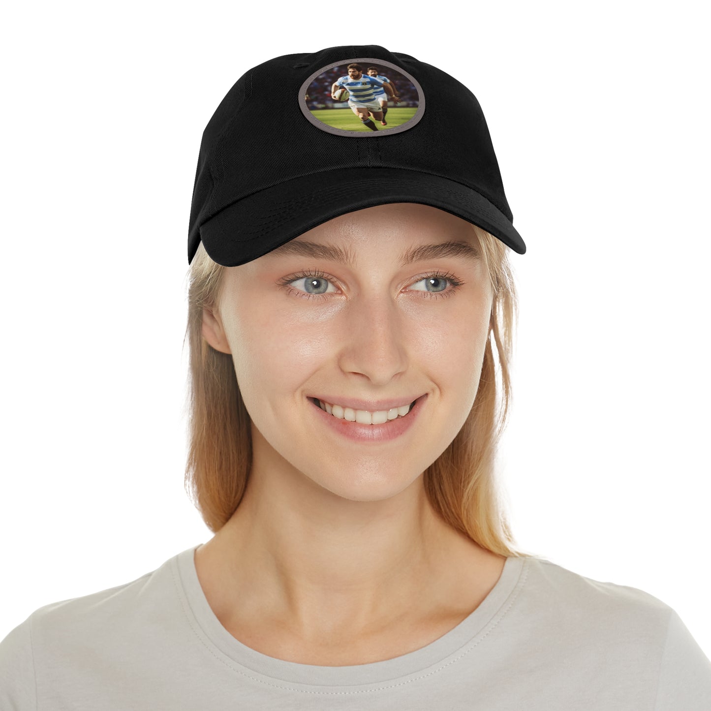 Rugby Messi Round Leather Patch Hat