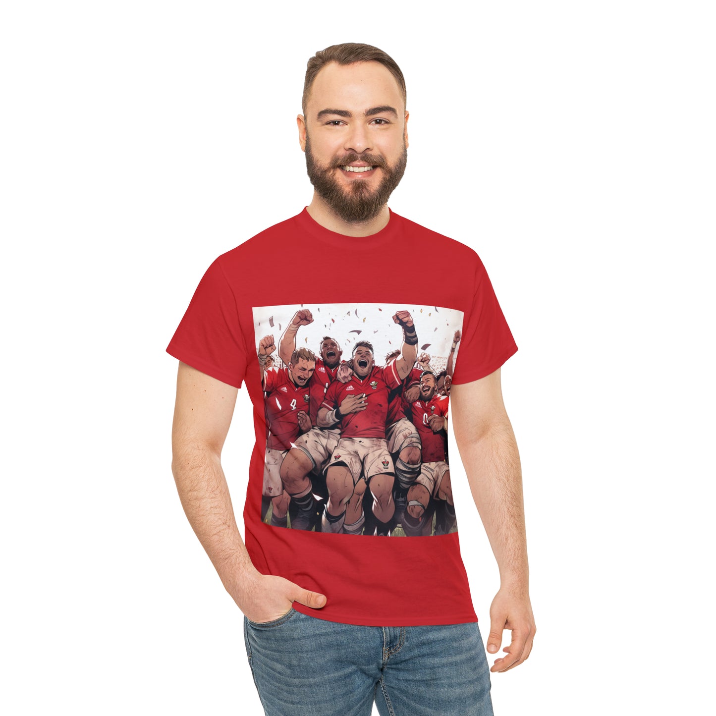 Wales Celebrating - dark shirts