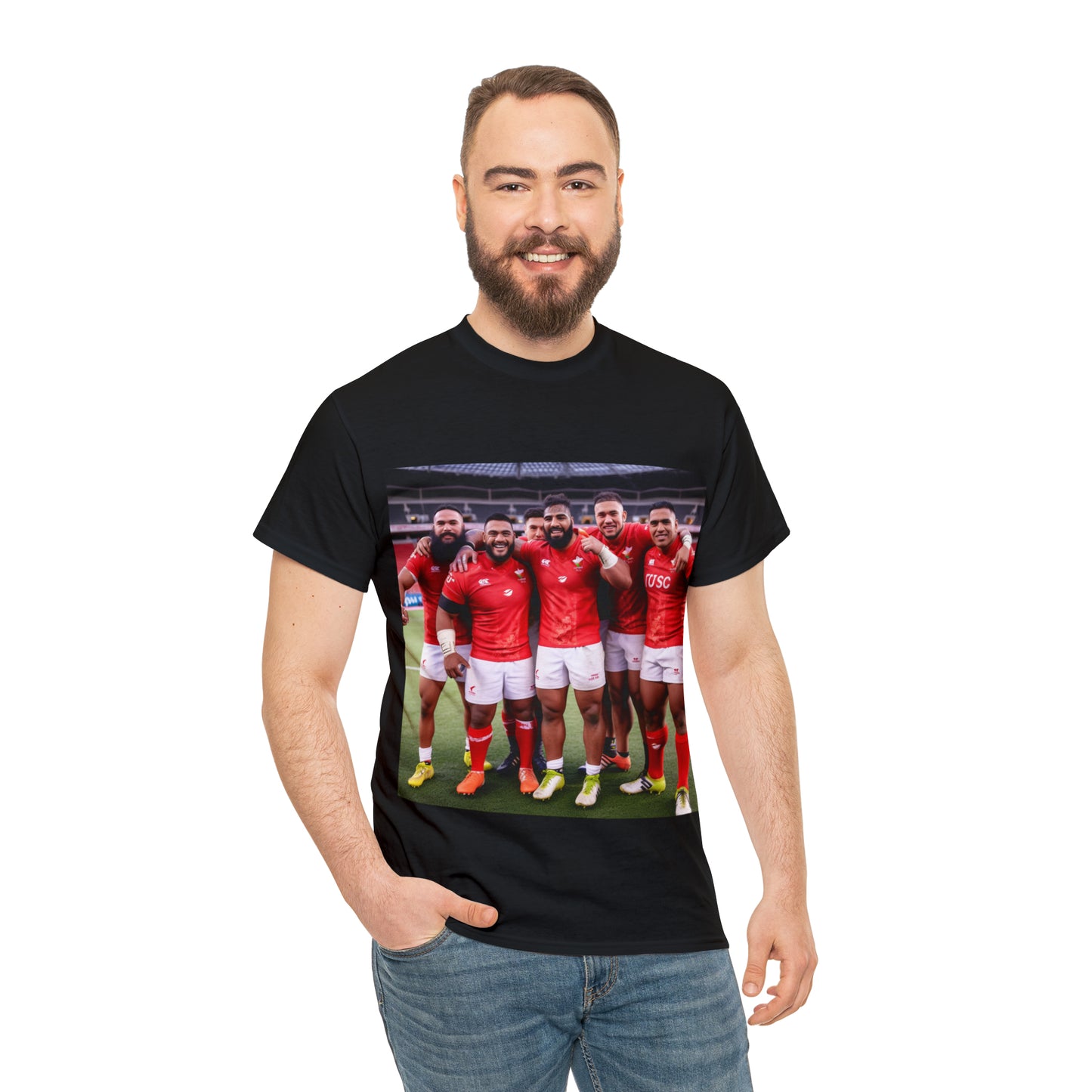 Post Match Tonga - dark shirts