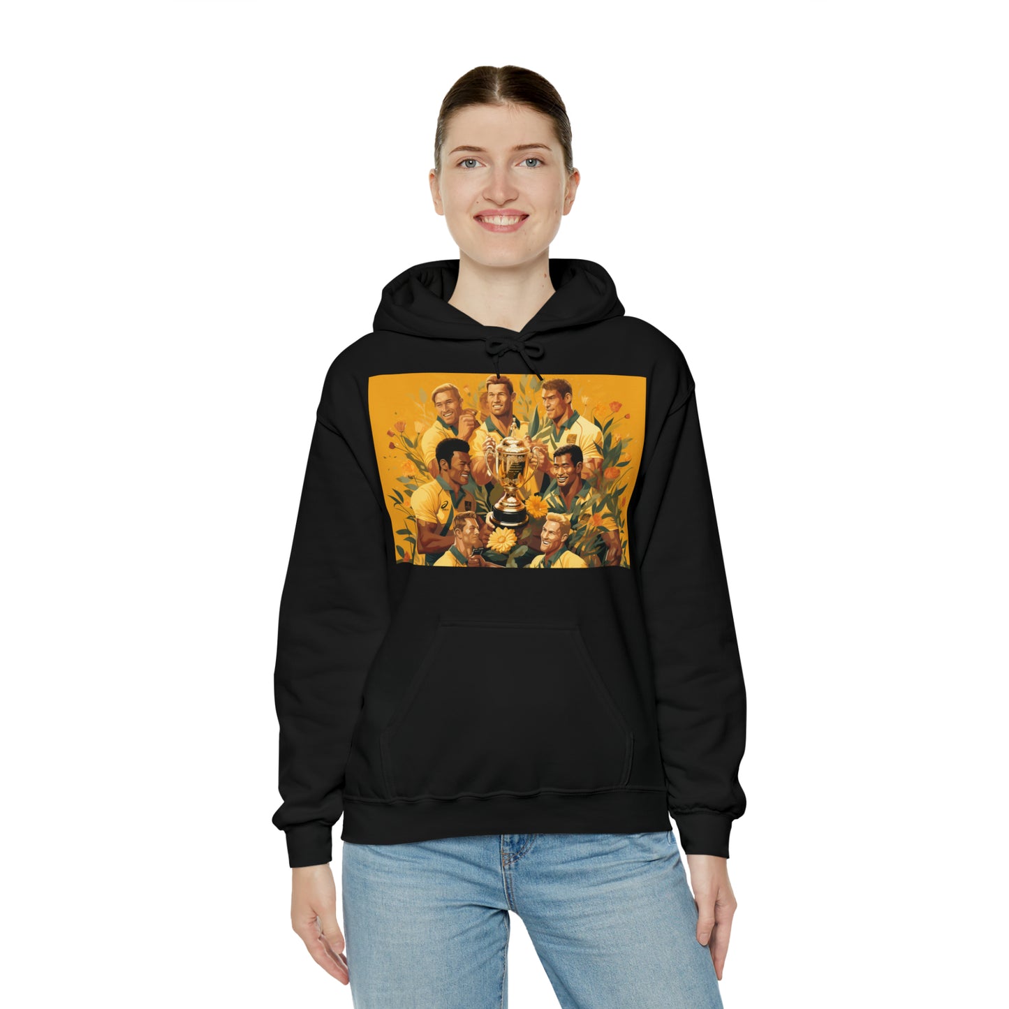 Australia celebrating with RWC - black hoodie