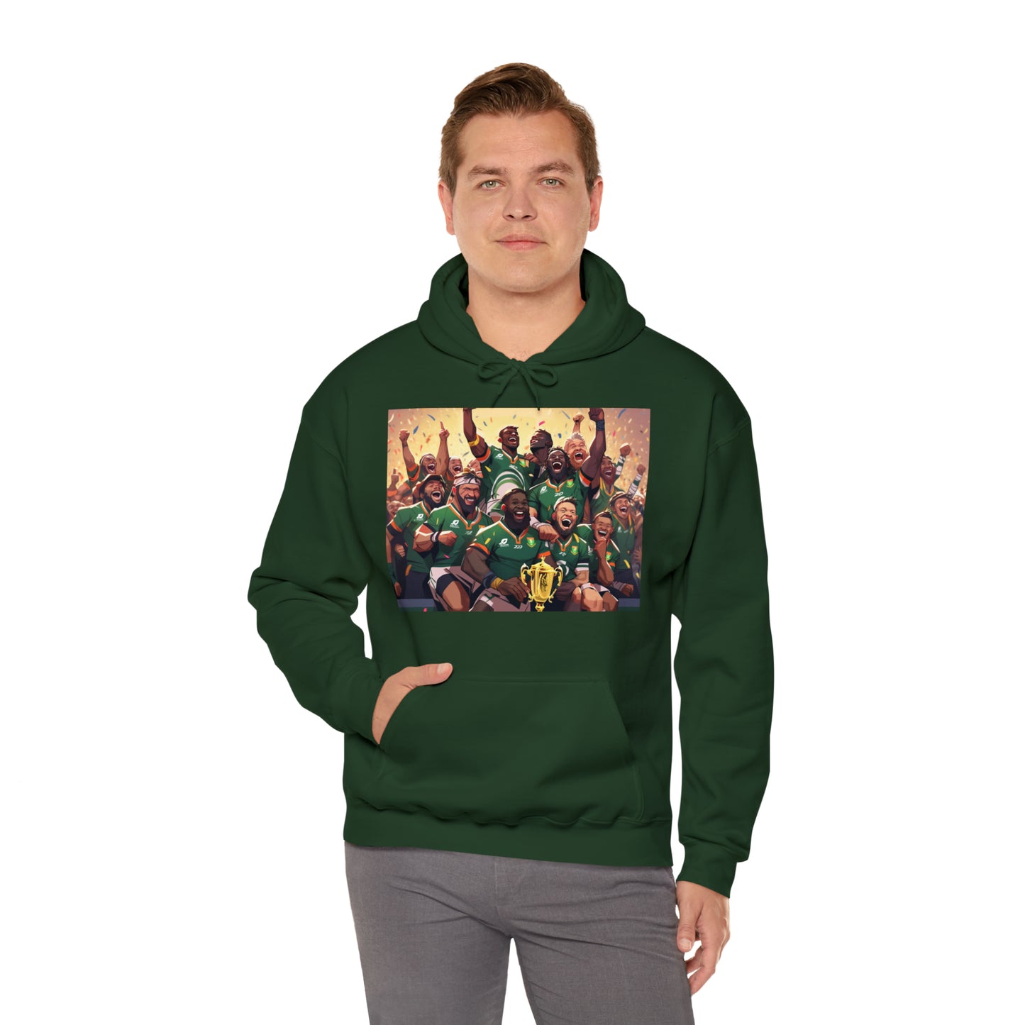 Springboks Celebrating with RWC - dark hoodies