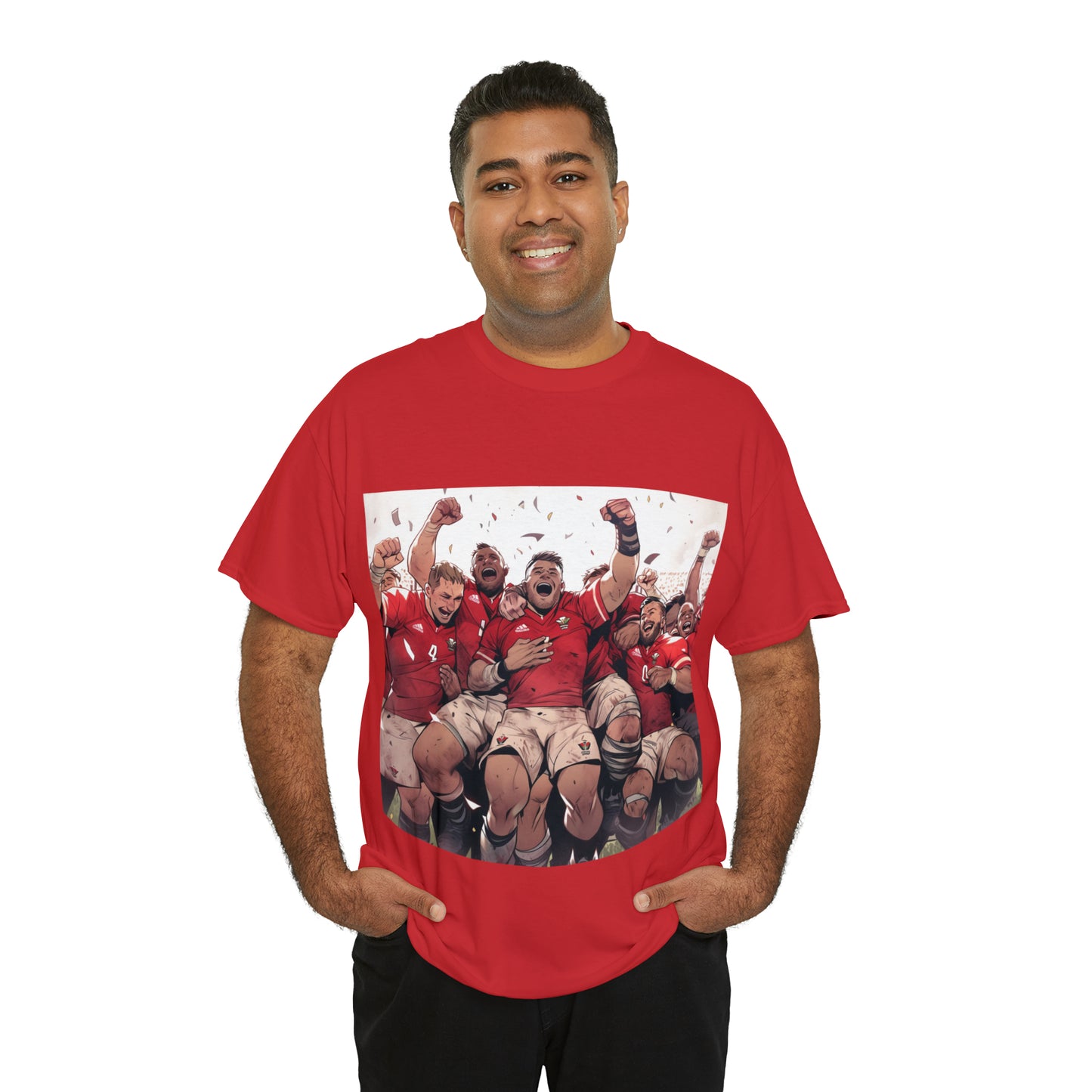 Wales Celebrating - dark shirts