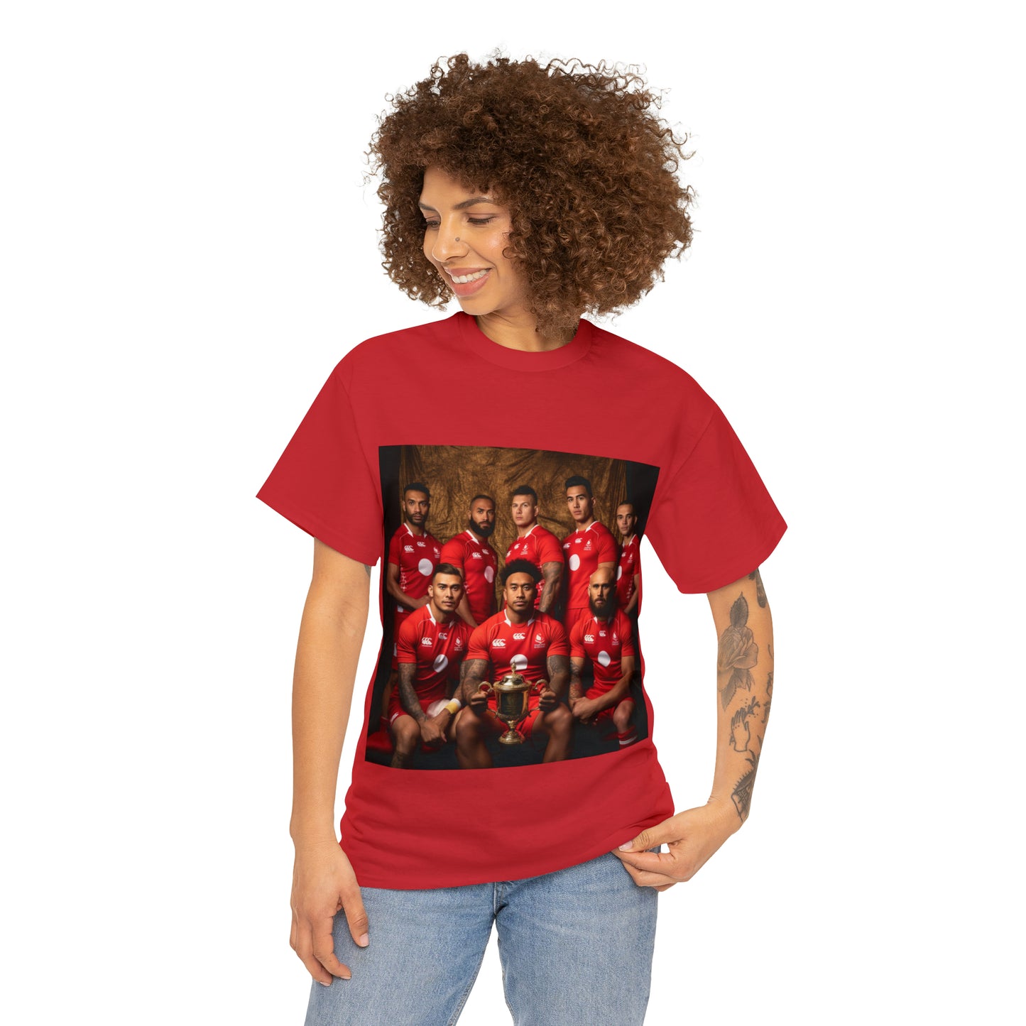Tonga RWC photoshoot - dark shirts