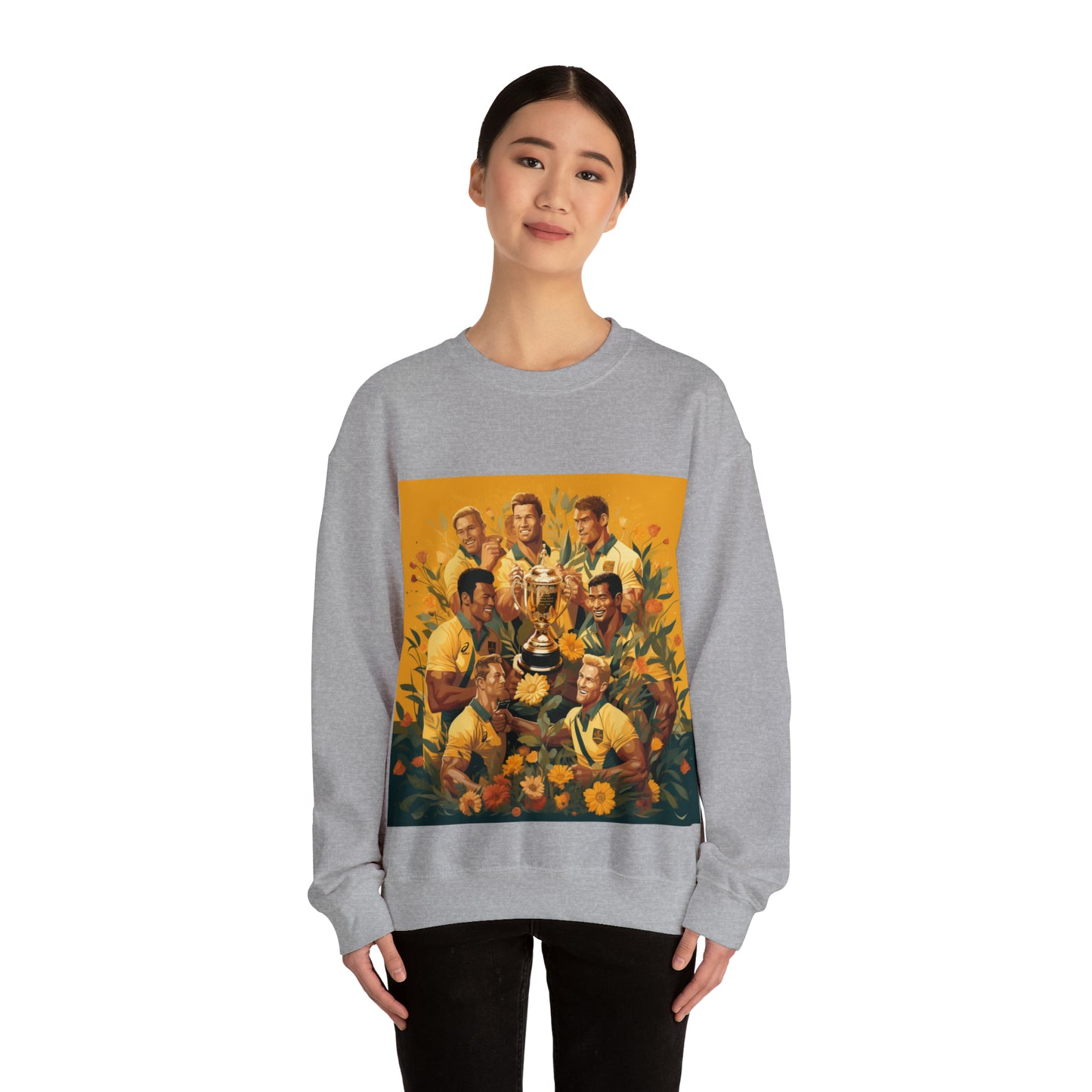 Australia celebrating with RWC - light sweatshirts
