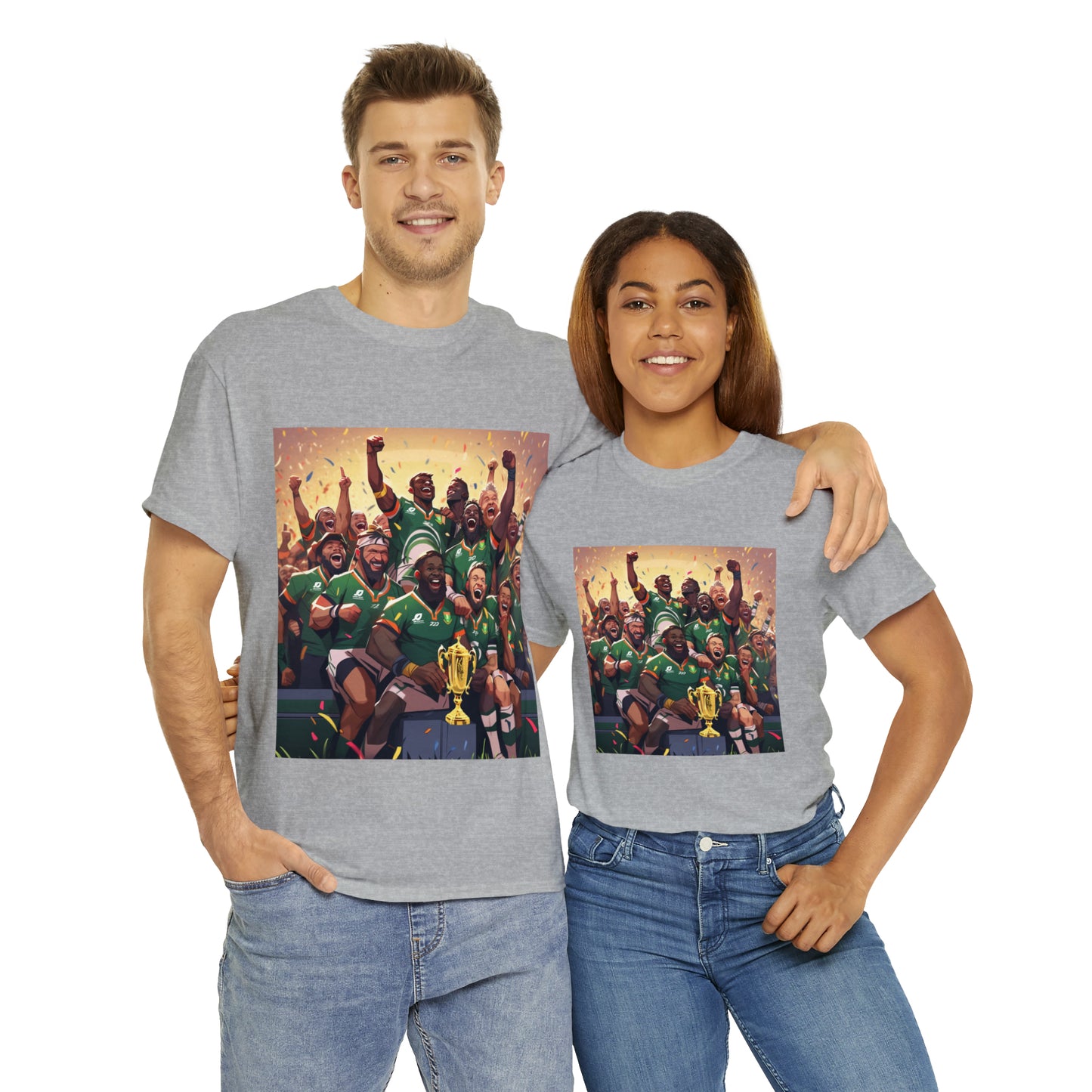 Springboks Celebrating with RWC - light shirts