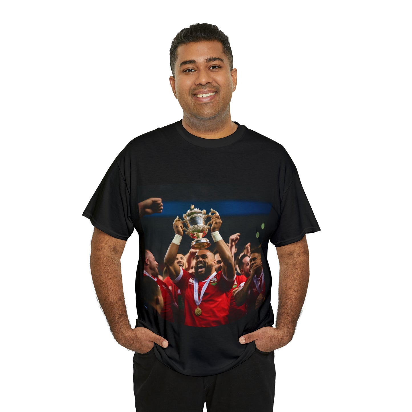 Tonga lifting the RWC - dark shirts