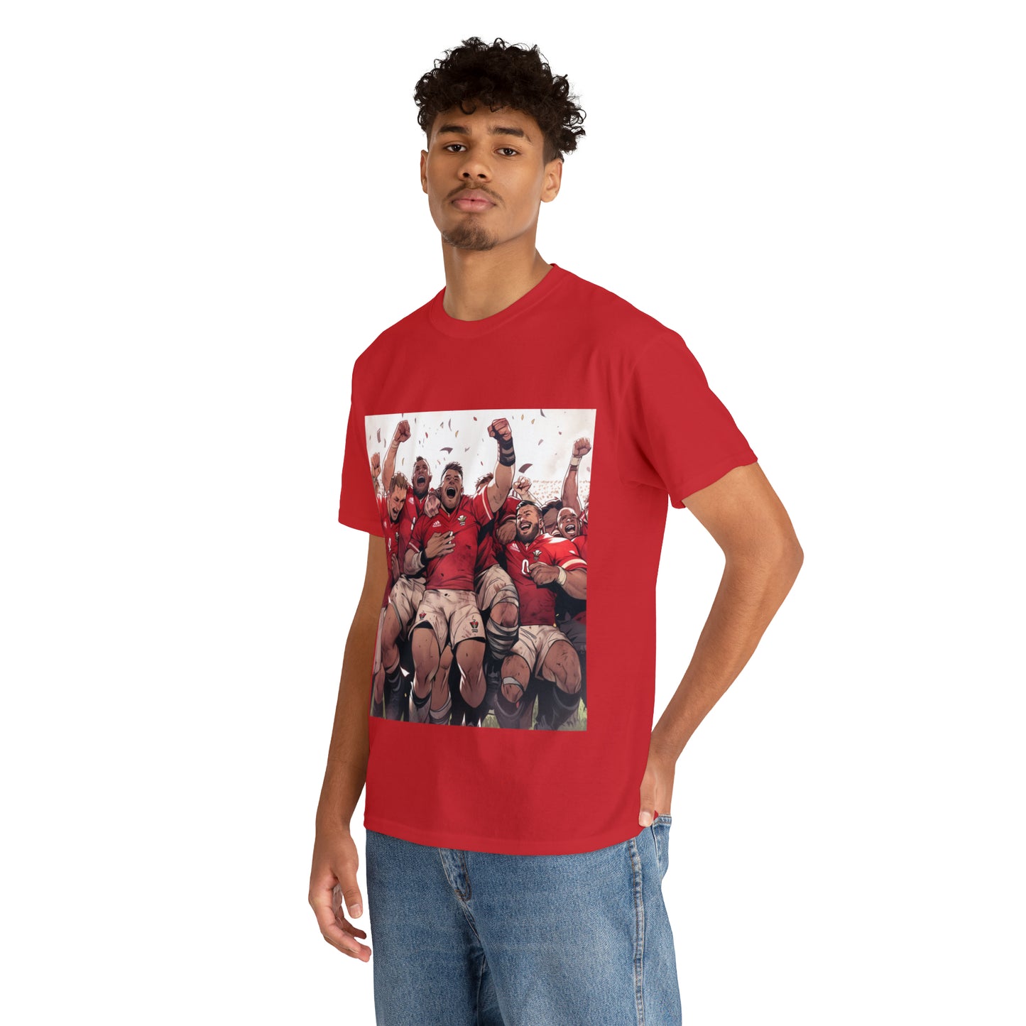 Wales Celebrating - dark shirts