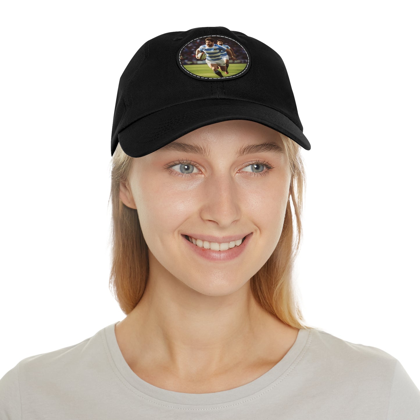 Rugby Messi Round Leather Patch Hat