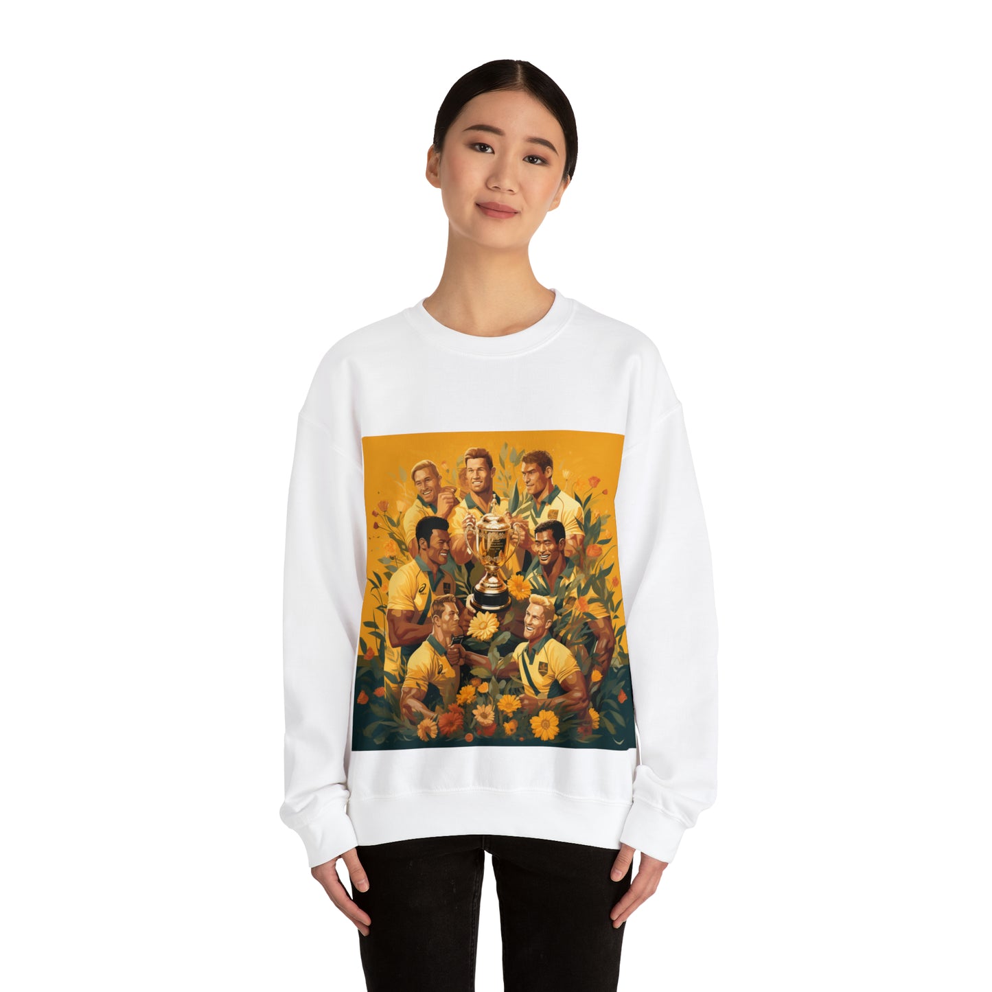 Australia celebrating with RWC - light sweatshirts