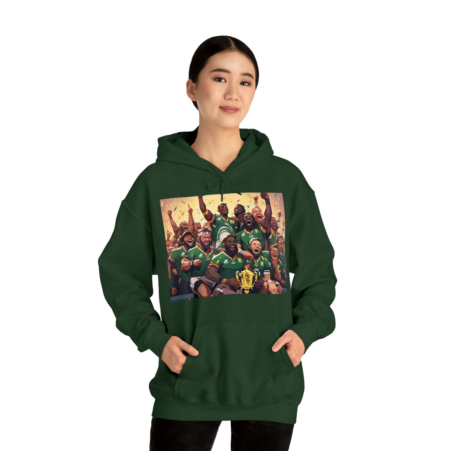 Springboks Celebrating with RWC - dark hoodies