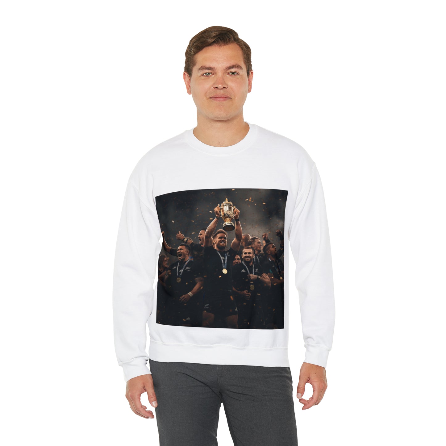 All Blacks lifting World Cup - light sweatshirts