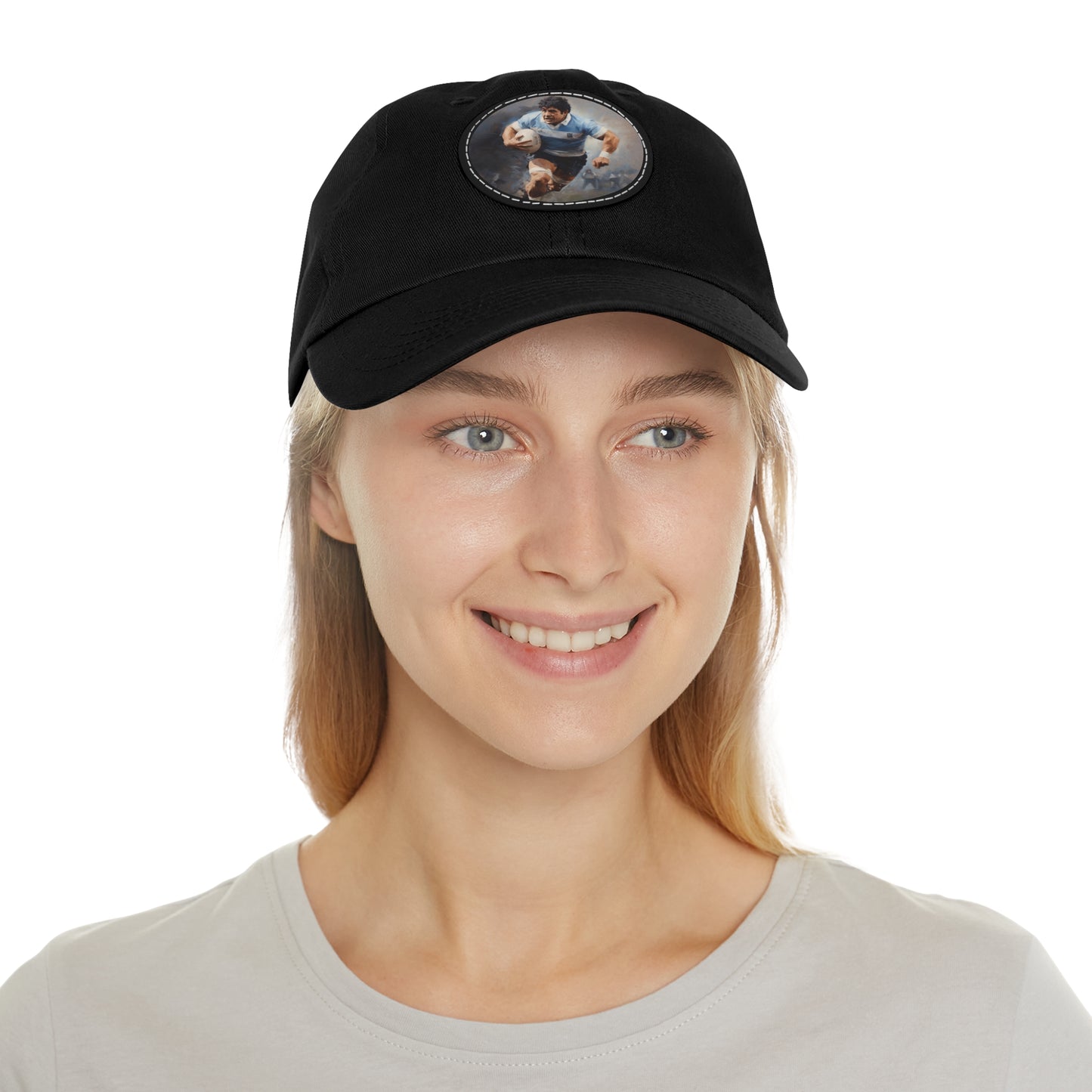 Rugby Maradona Round Leather Patch Hat