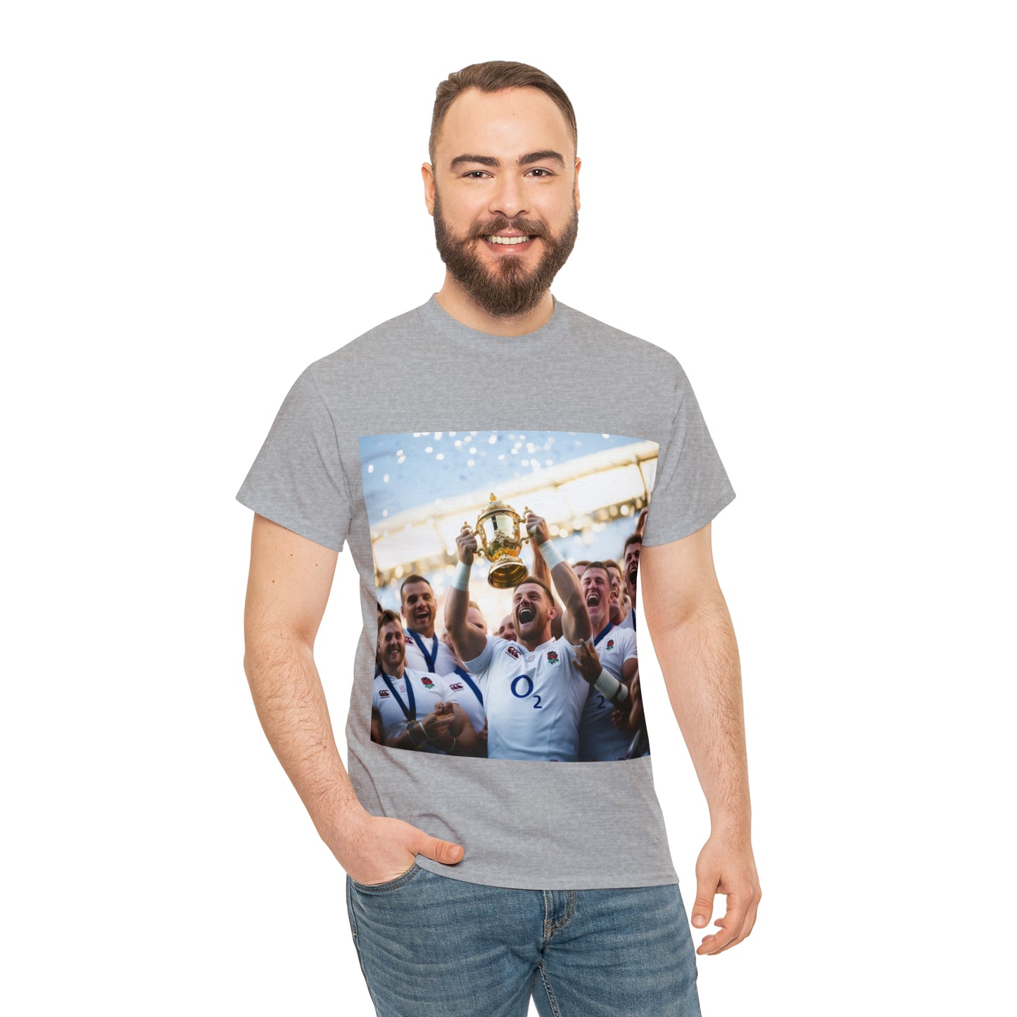 England lifting Web Ellis Cup - light shirts