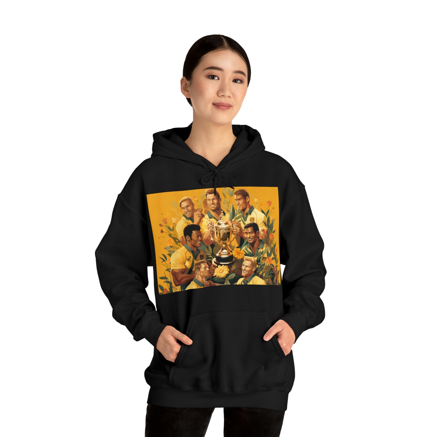 Australia celebrating with RWC - black hoodie