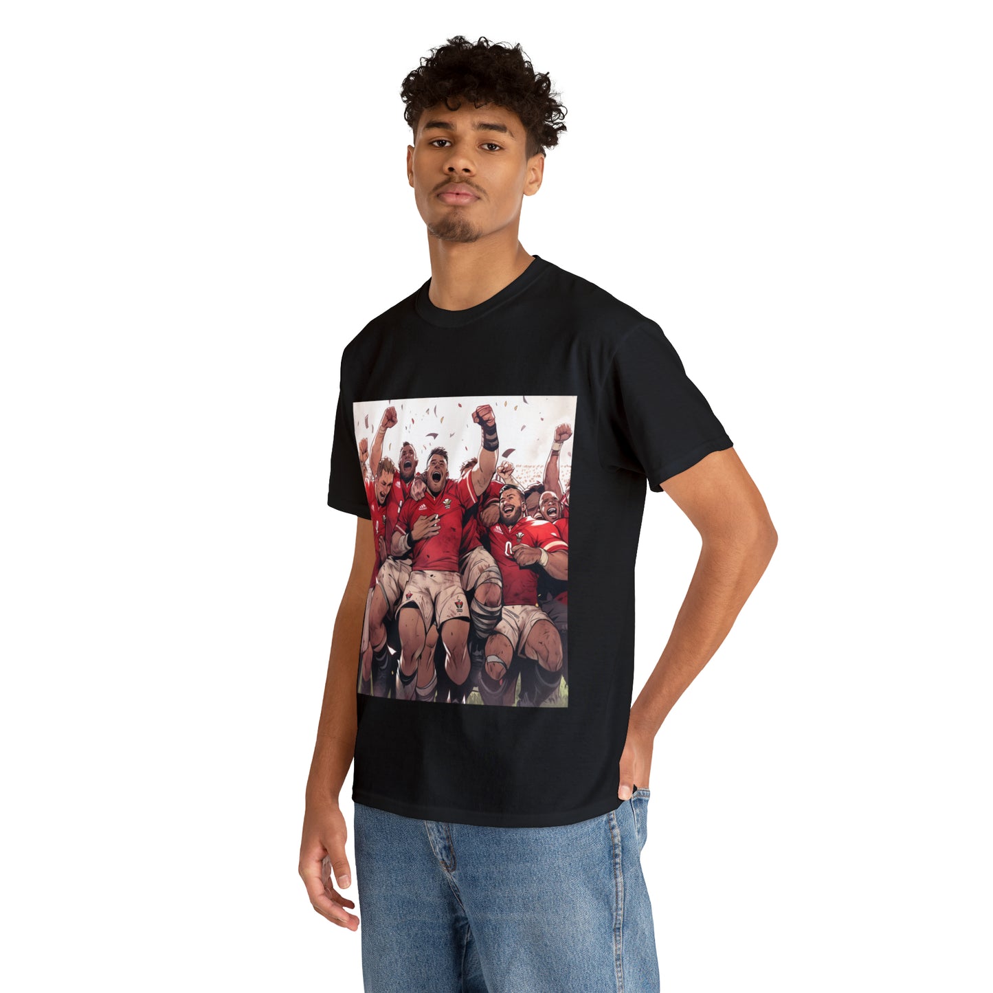 Wales Celebrating - dark shirts