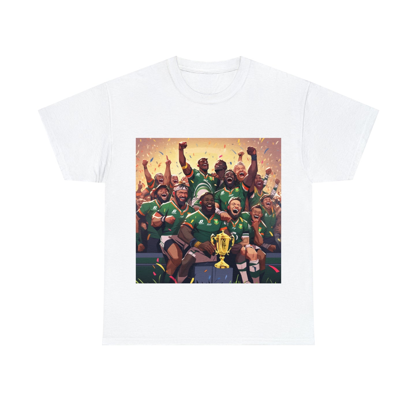 Springboks Celebrating with RWC - light shirts