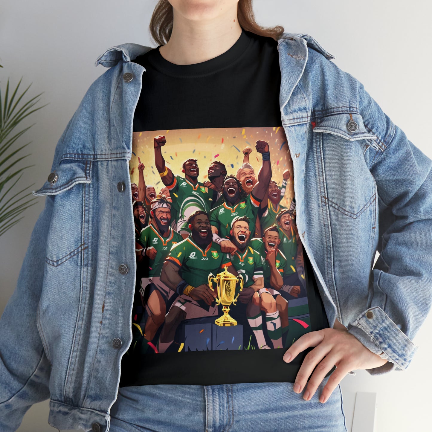 Springboks Celebrating with RWC - dark shirts