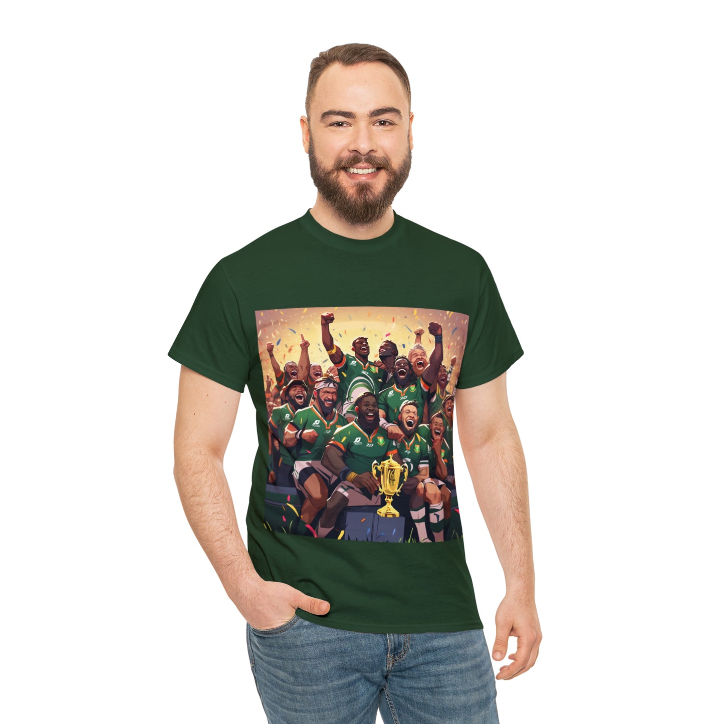 Springboks Celebrating with RWC - dark shirts