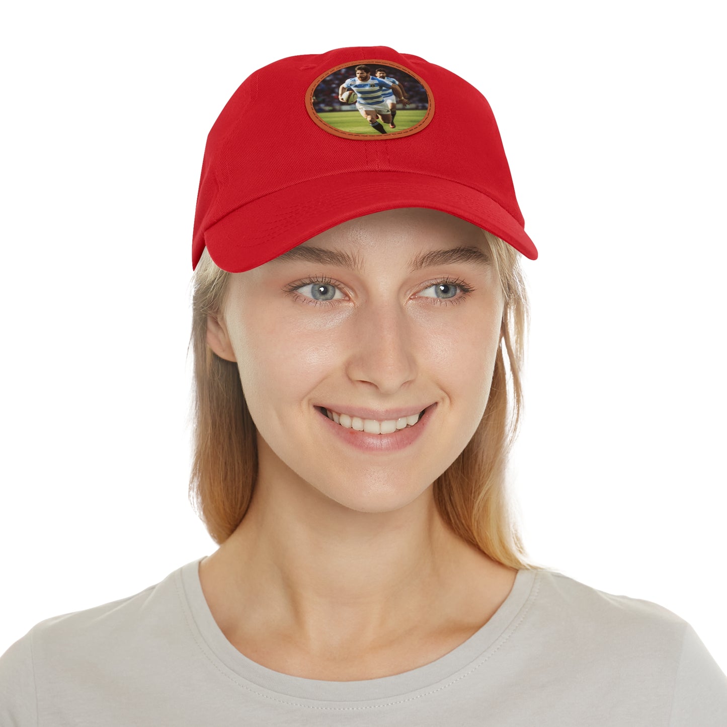 Rugby Messi Round Leather Patch Hat
