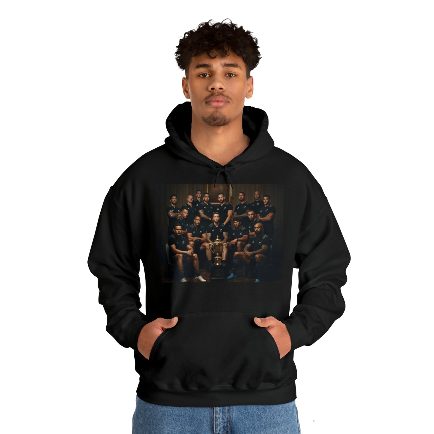 All Blacks with Web Ellis Cup - black hoodie