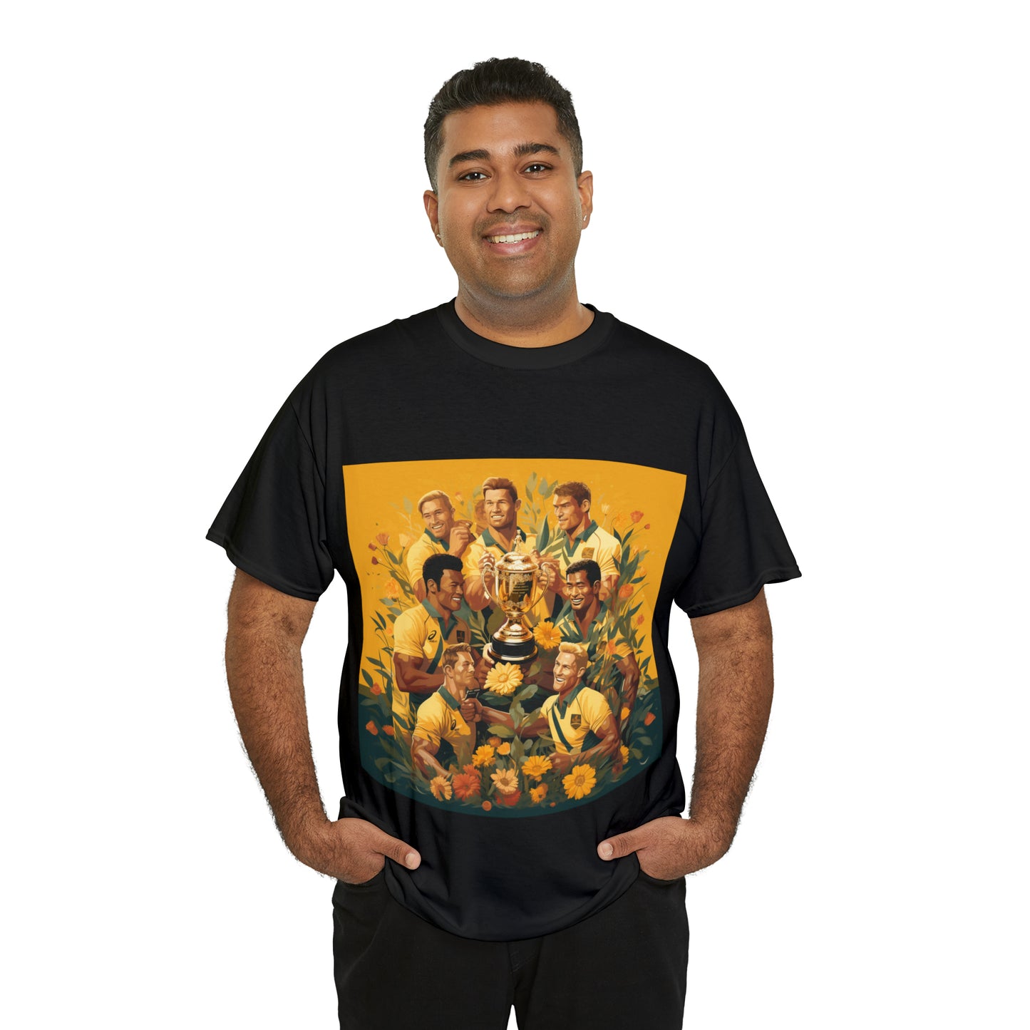 Australia celebrating with RWC - black shirt