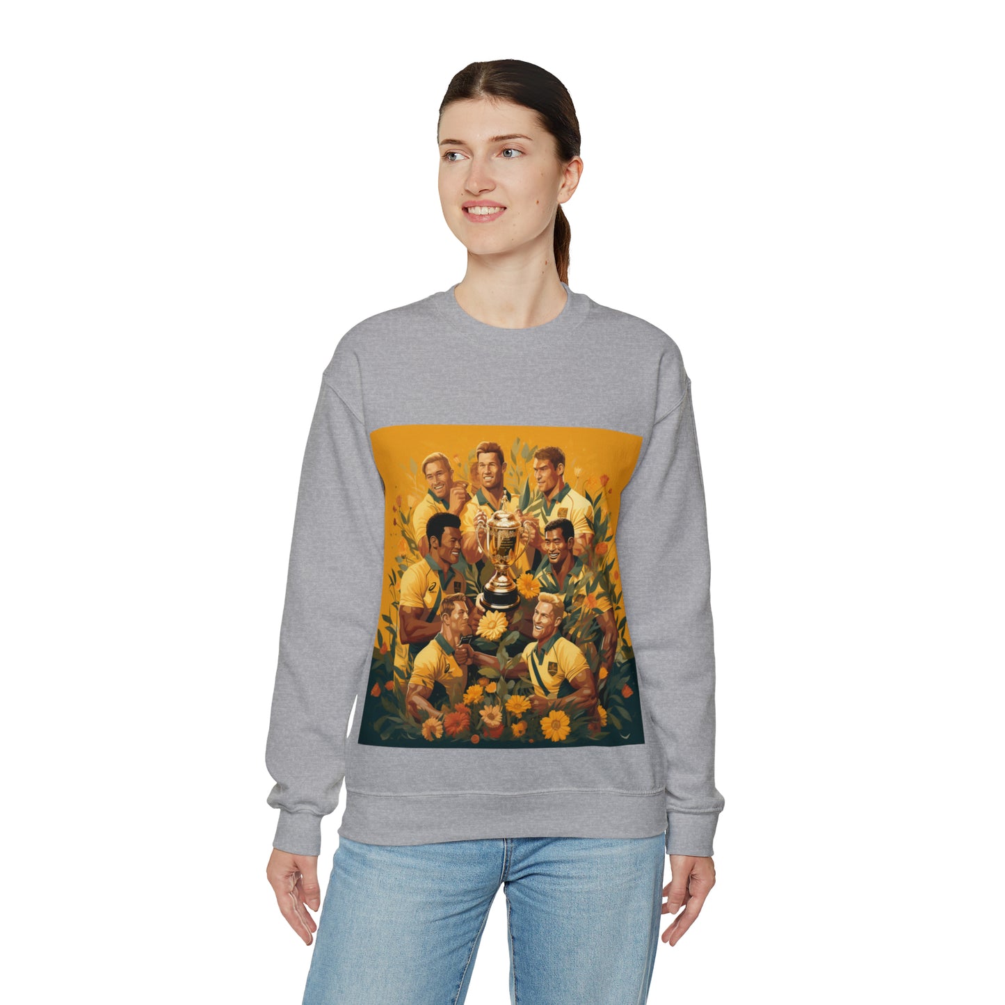 Australia celebrating with RWC - light sweatshirts