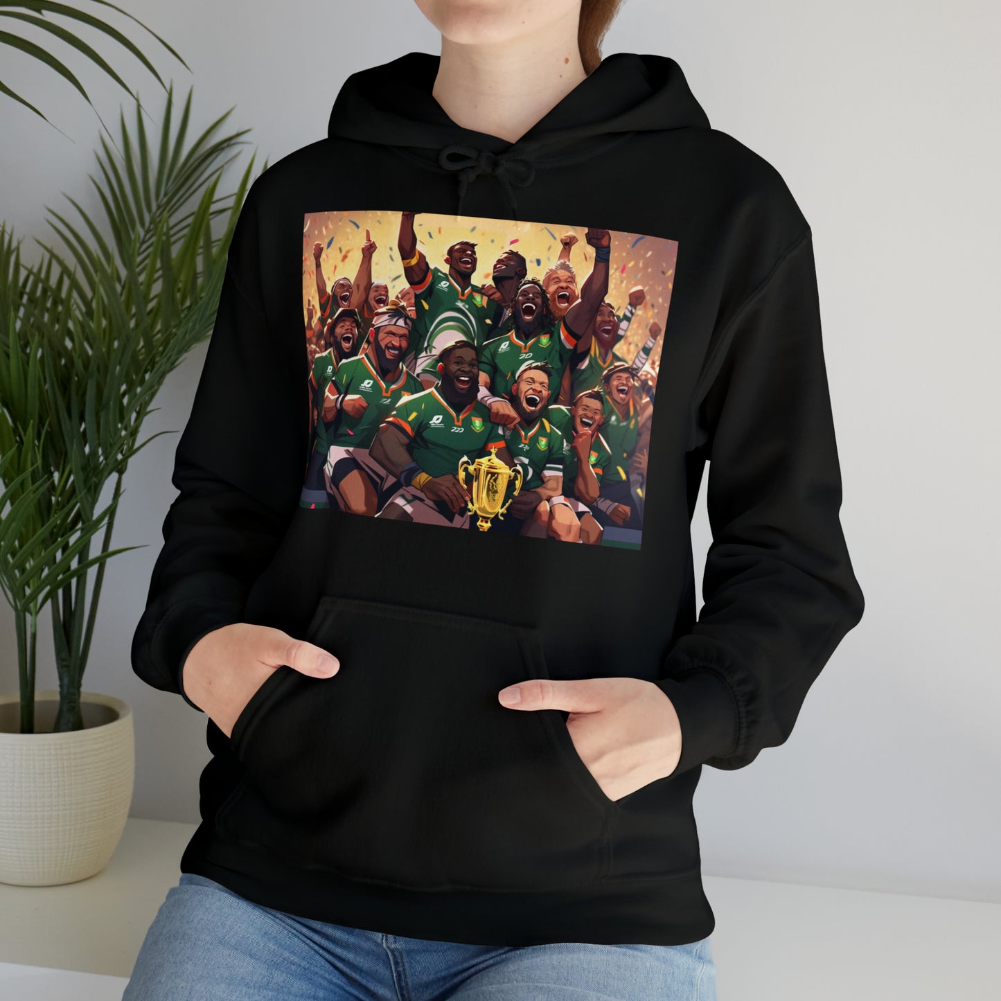 Springboks Celebrating with RWC - dark hoodies
