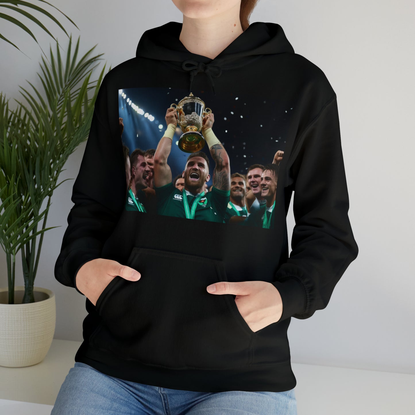 Ireland lifting the RWC - dark hoodies