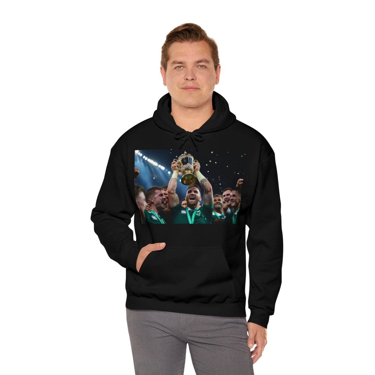 Ireland lifting the RWC - dark hoodies