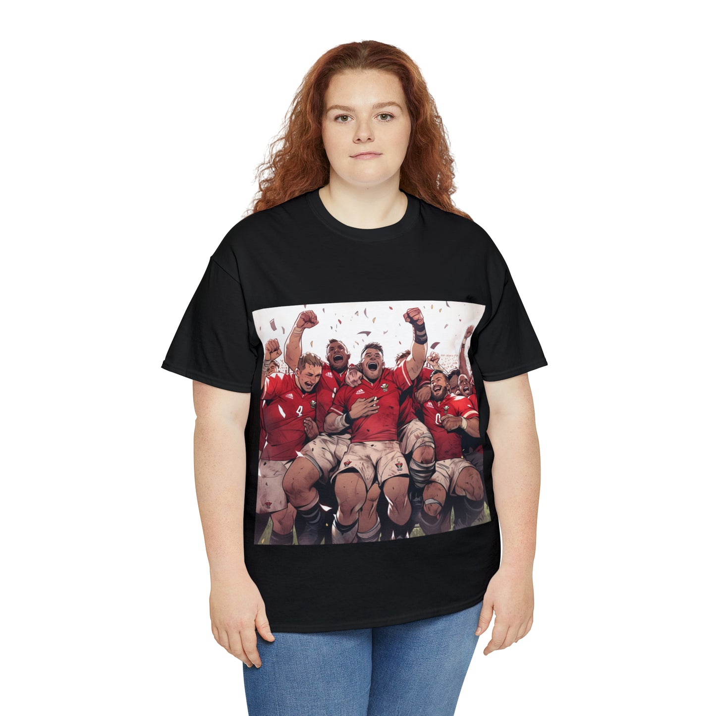 Wales Celebrating - dark shirts