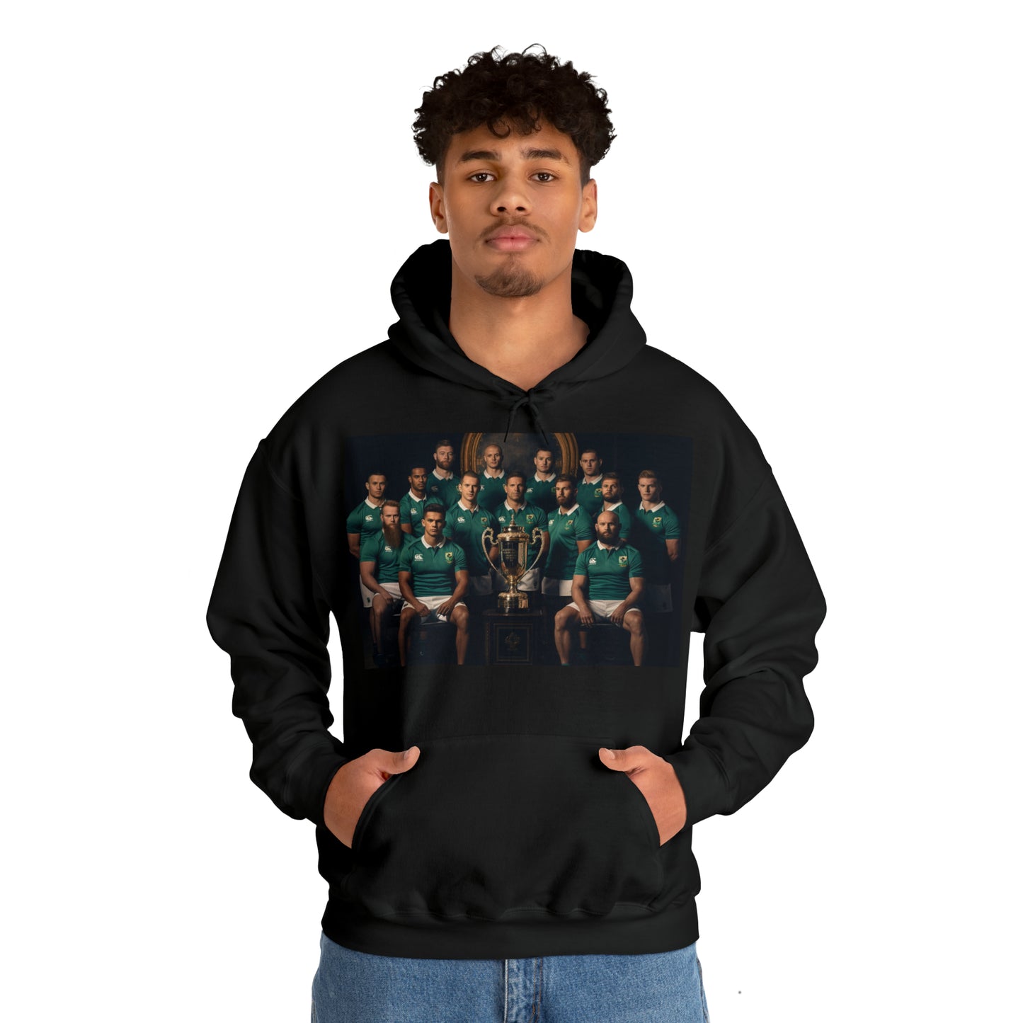 Ireland World Cup photoshoot - dark hoodies