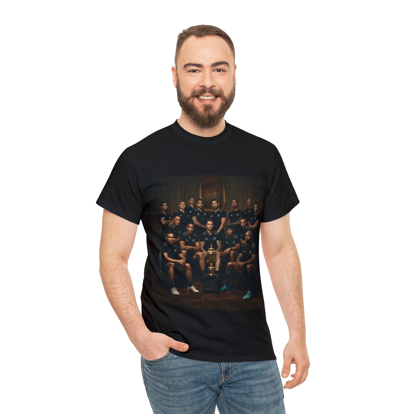 All Blacks with Web Ellis Cup - black shirt