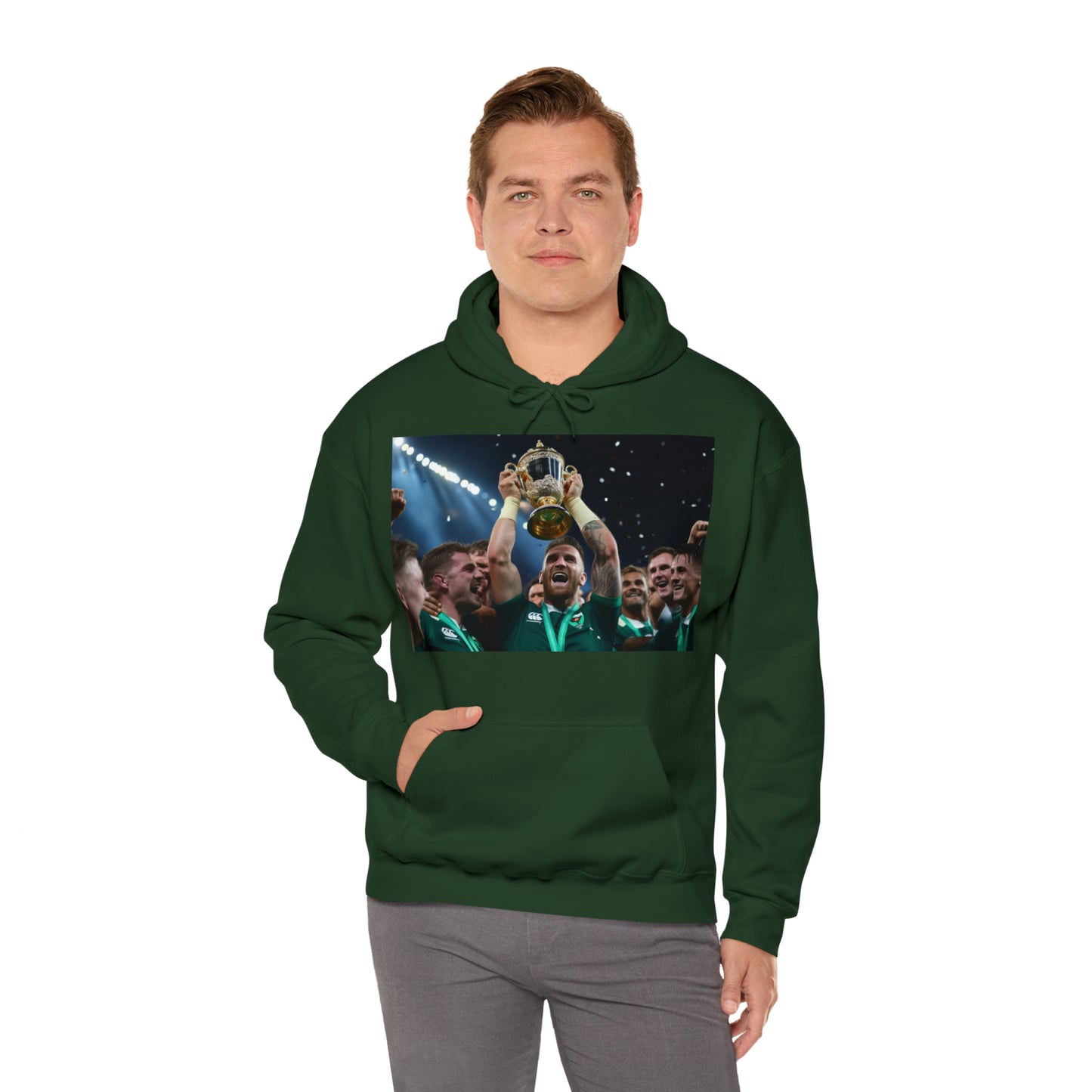 Ireland lifting the RWC - dark hoodies