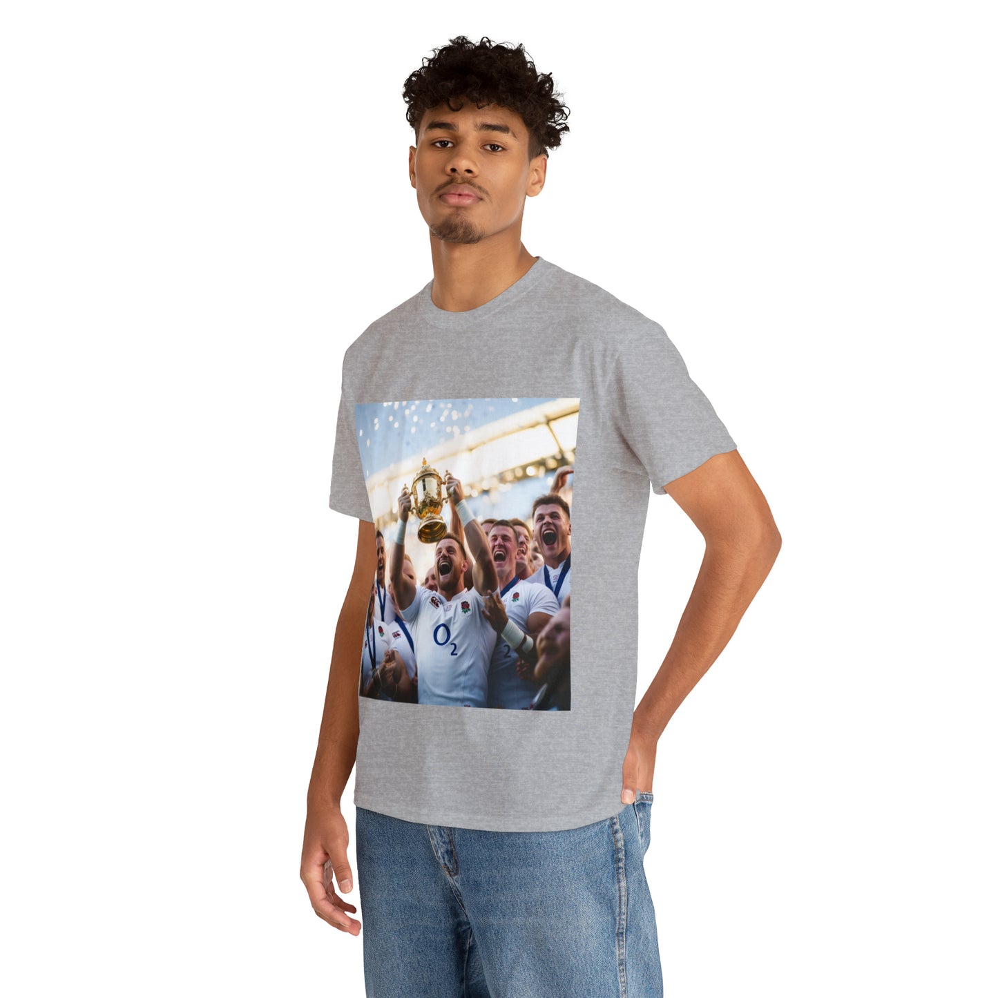 England lifting Web Ellis Cup - light shirts