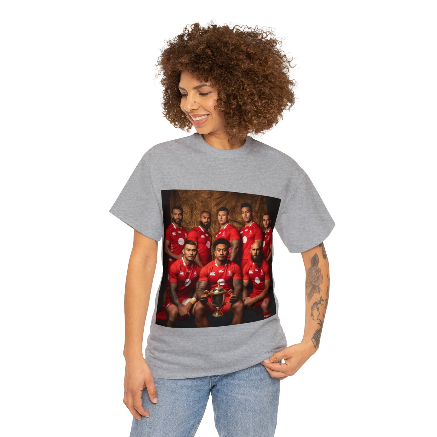 Tonga RWC photoshoot - light shirts