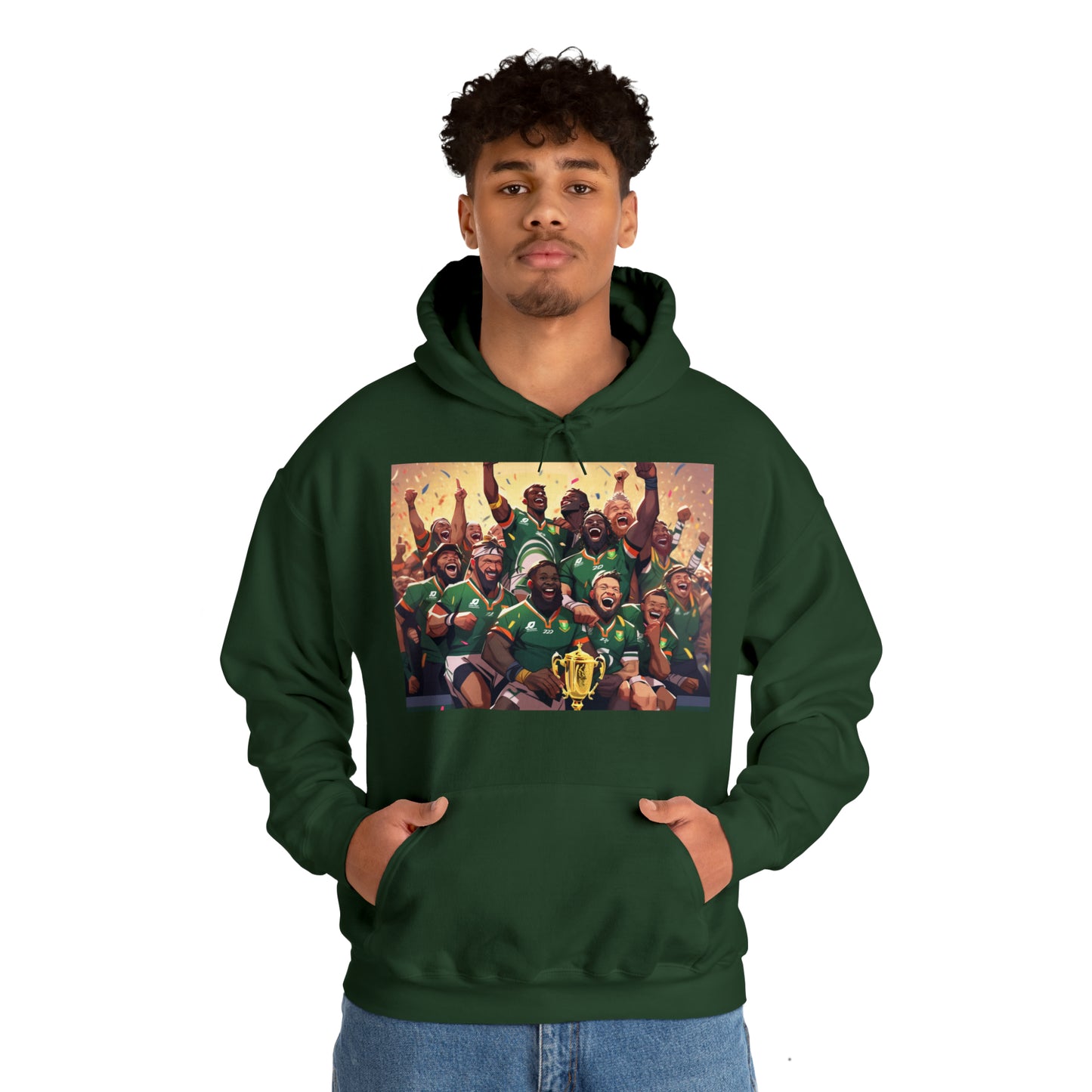 Springboks Celebrating with RWC - dark hoodies