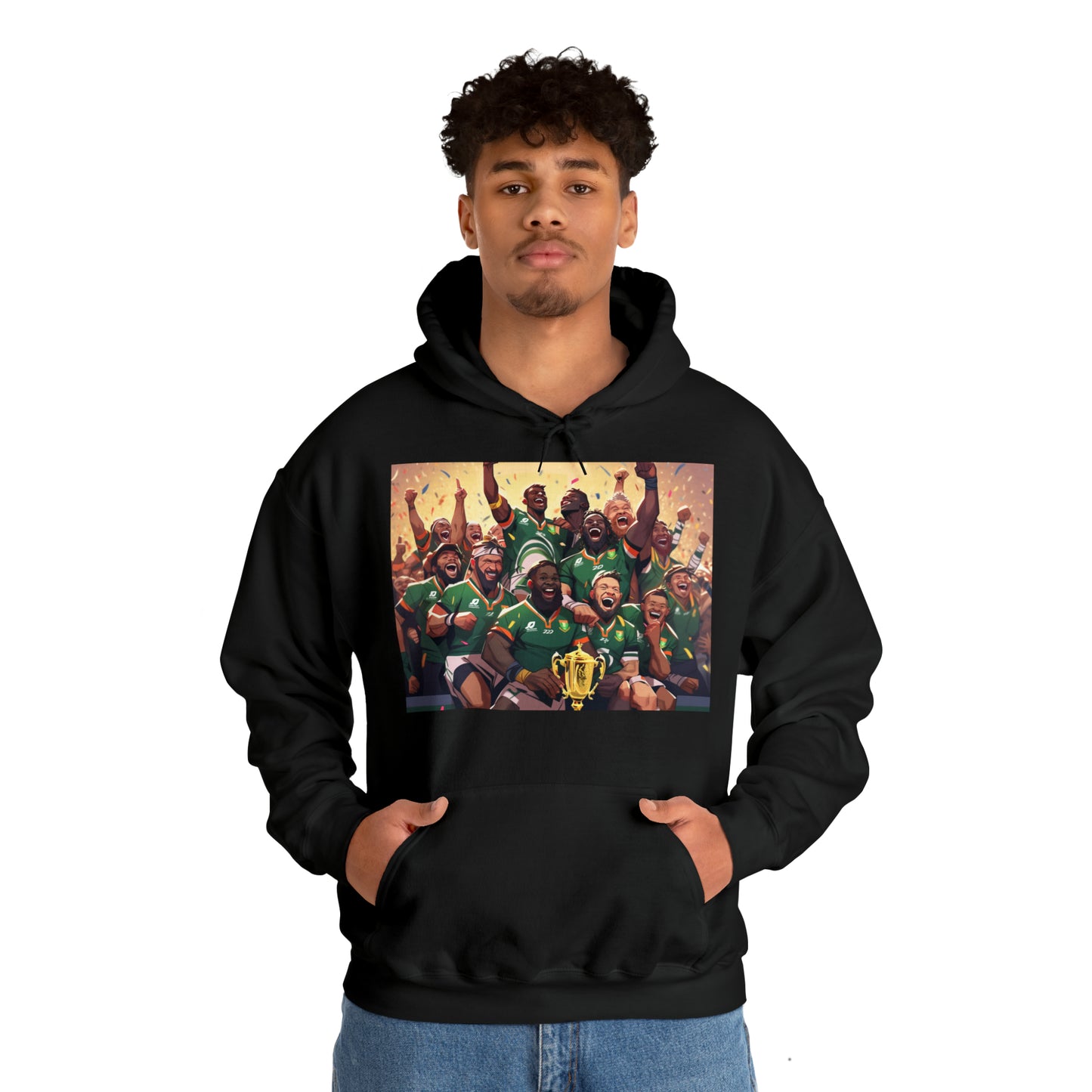 Springboks Celebrating with RWC - dark hoodies