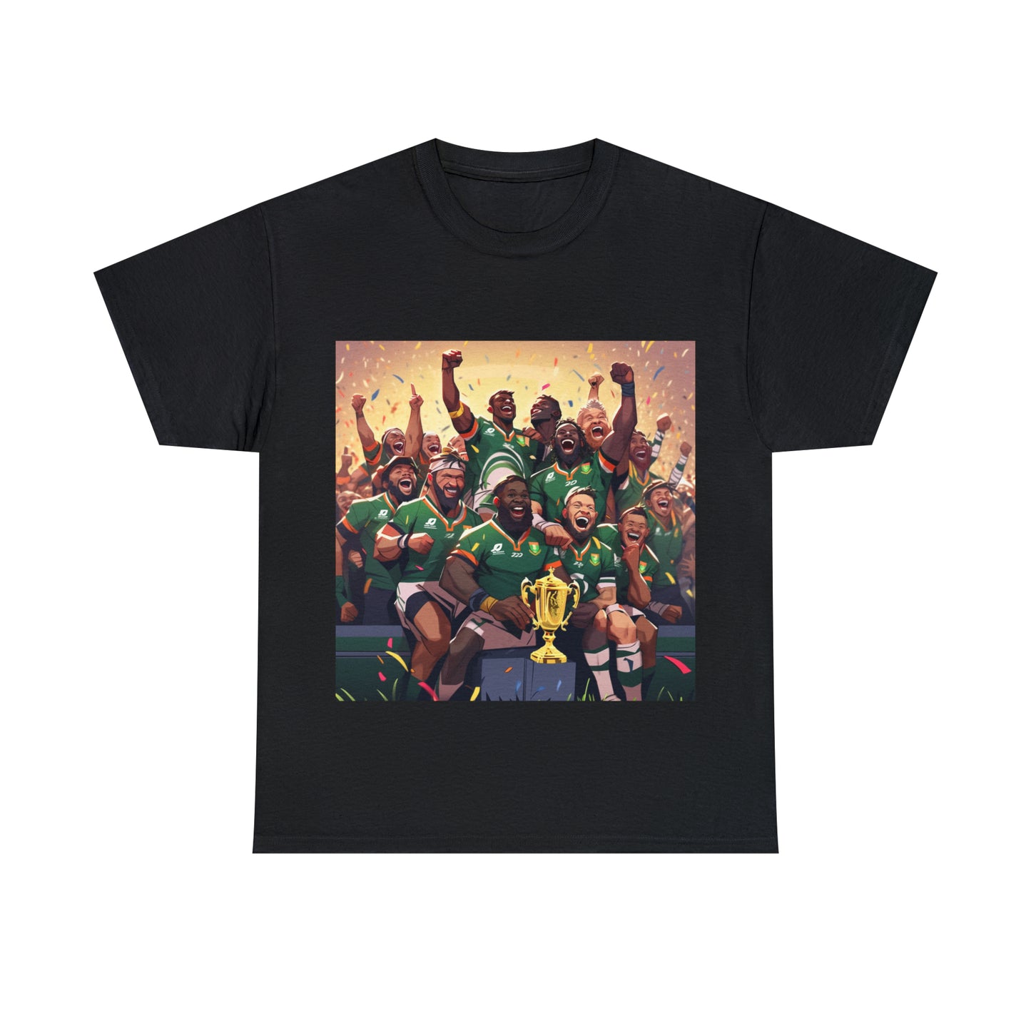 Springboks Celebrating with RWC - dark shirts