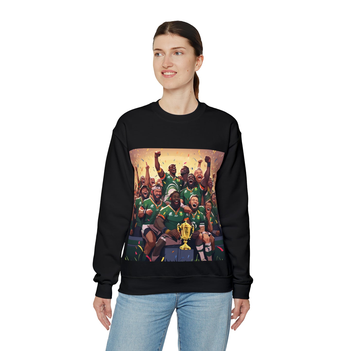 Springboks Celebrating with RWC - black sweatshirt