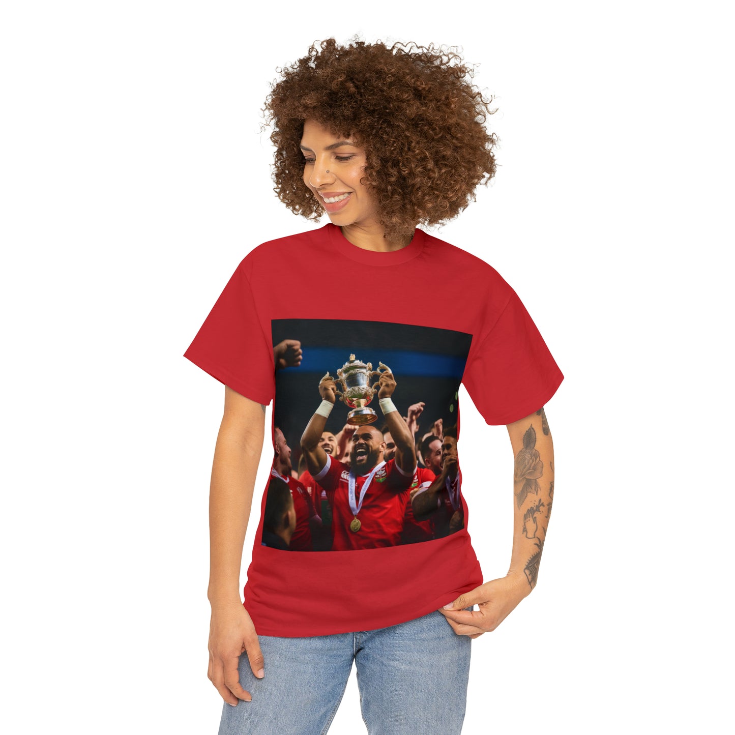 Tonga lifting the RWC - dark shirts