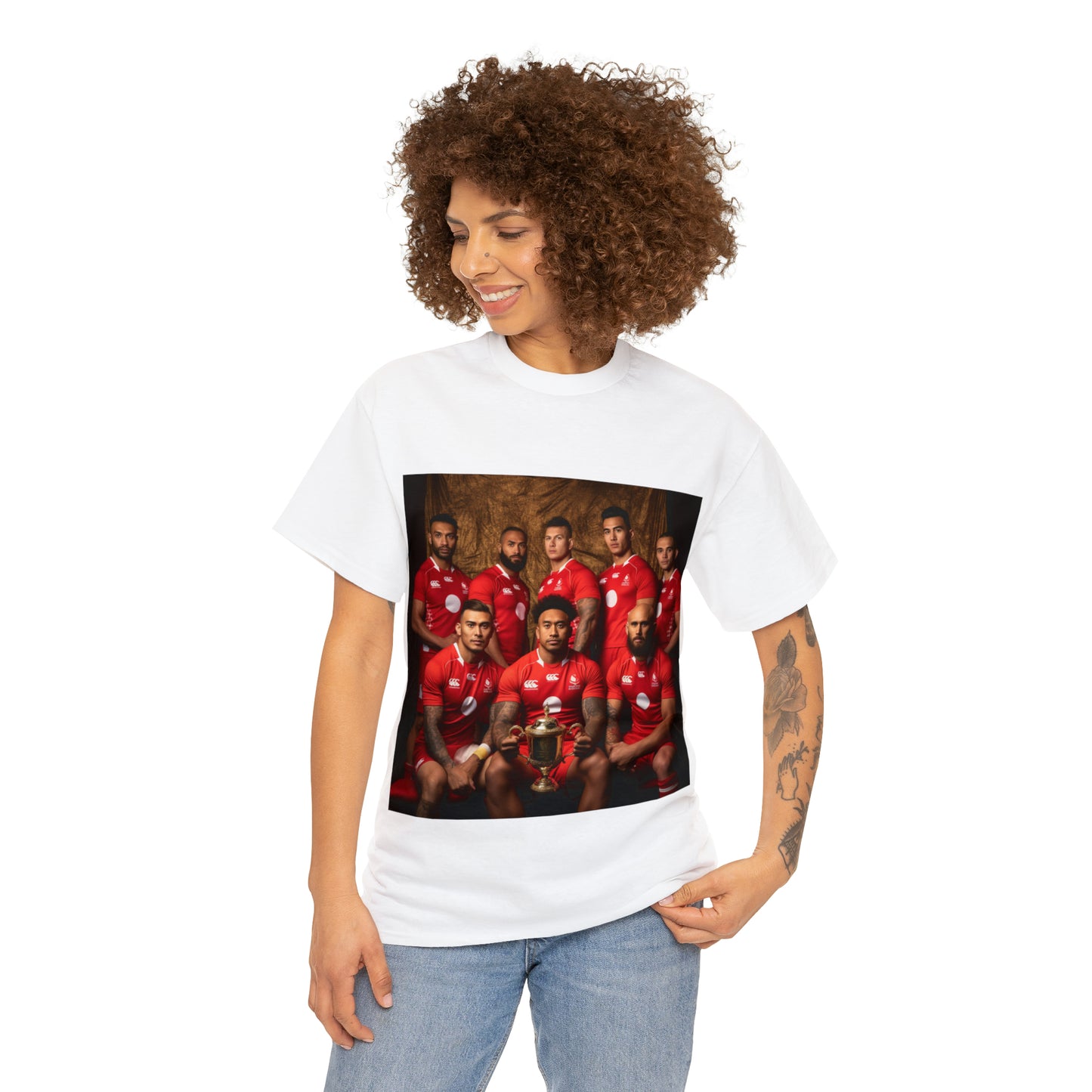 Tonga RWC photoshoot - light shirts