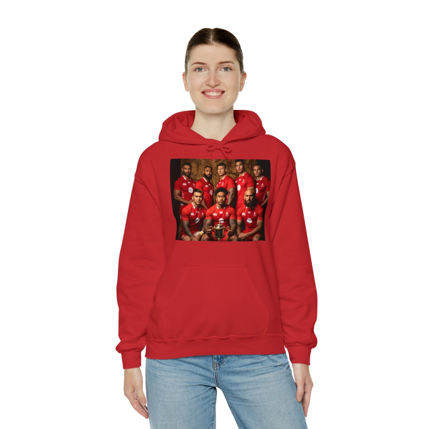 Tonga RWC photoshoot - dark hoodies
