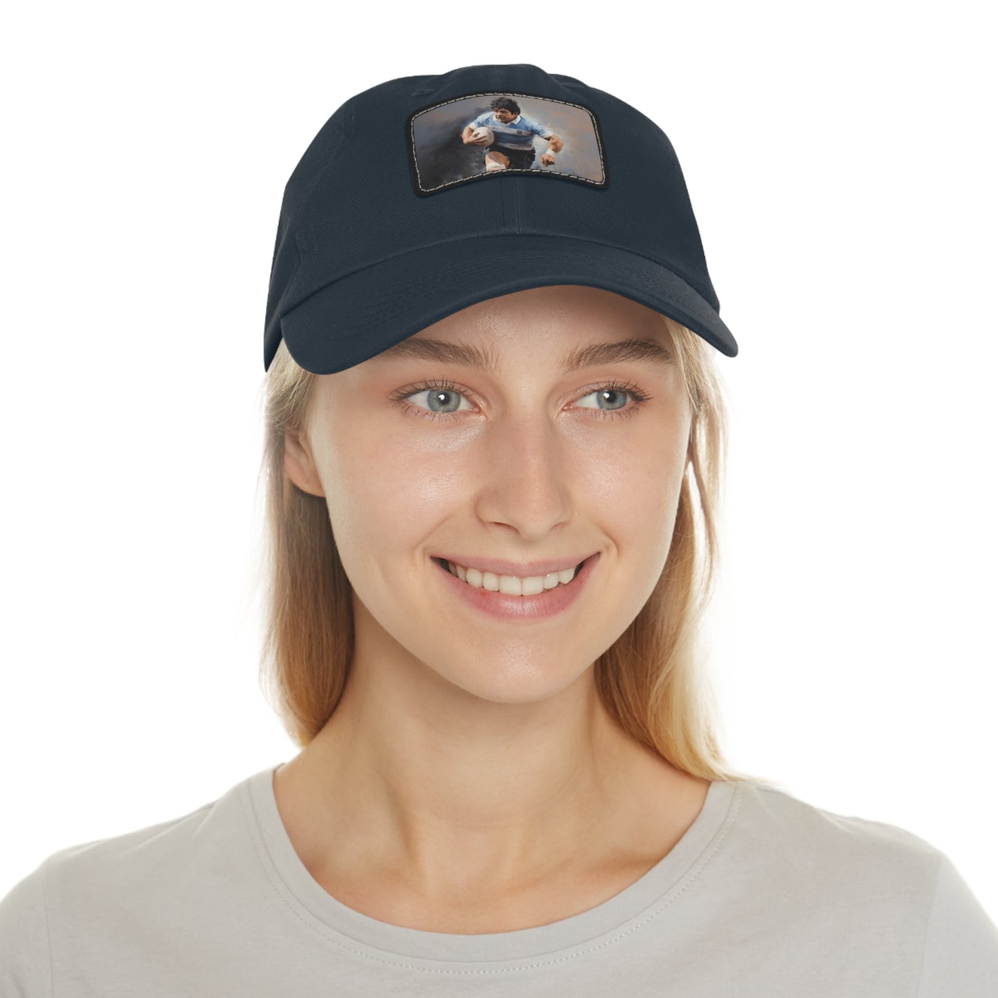 Rugby Maradona Rectangle Leather Patch Hat