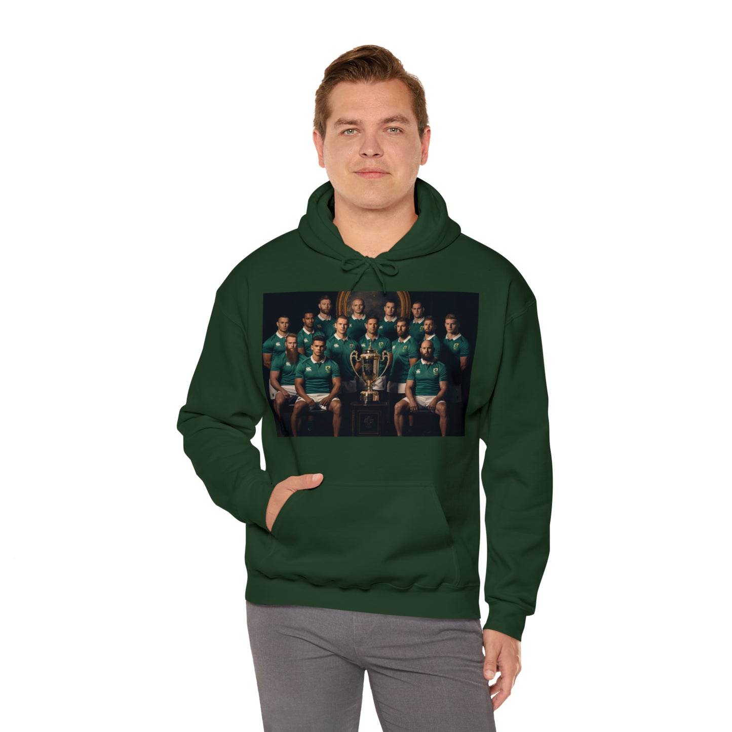 Ireland World Cup photoshoot - dark hoodies